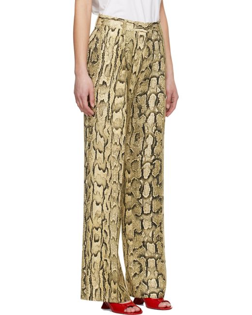 Dries Van Noten ベージュ ジャカード トラウザーズ Multicolor