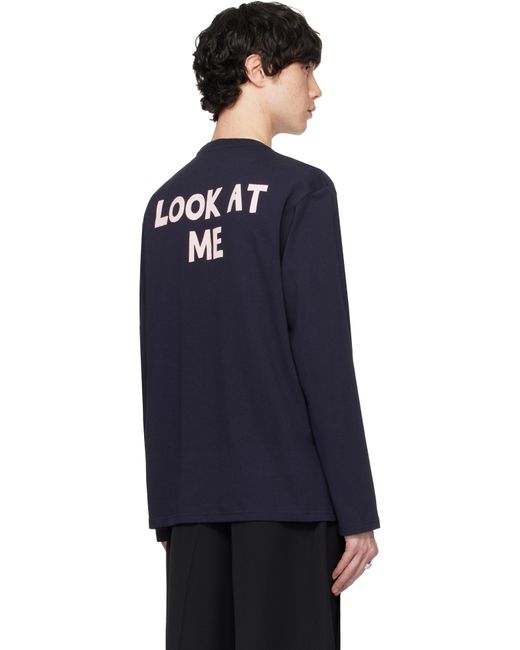 J.W. Anderson Blue 'Jwa' Back Print Long Sleeve T-Shirt for men