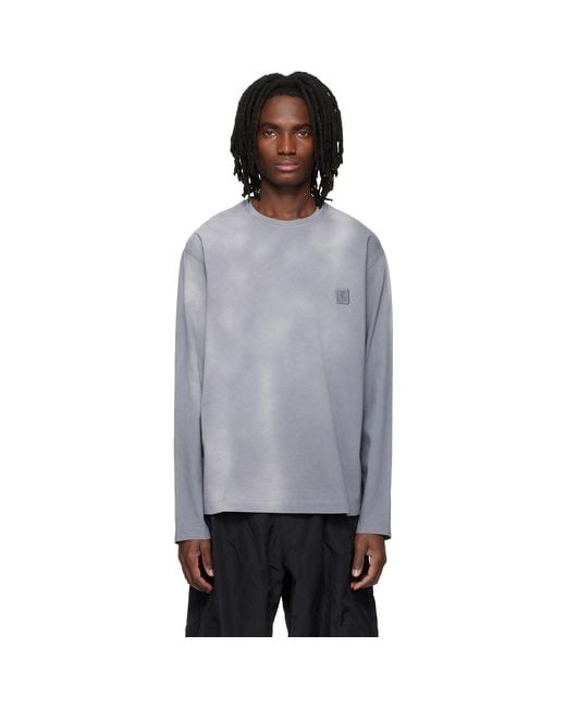 Wooyoungmi Black Long-Sleeve Dyed Back Logo T-Shirt for men