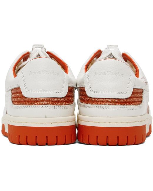 Acne Black White & Orange Low Top Sneakers for men