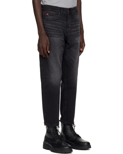 HUGO Black Faded Jeans for men