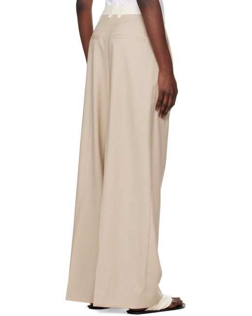 REMAIN Birger Christensen Natural Two Color Wide Trousers