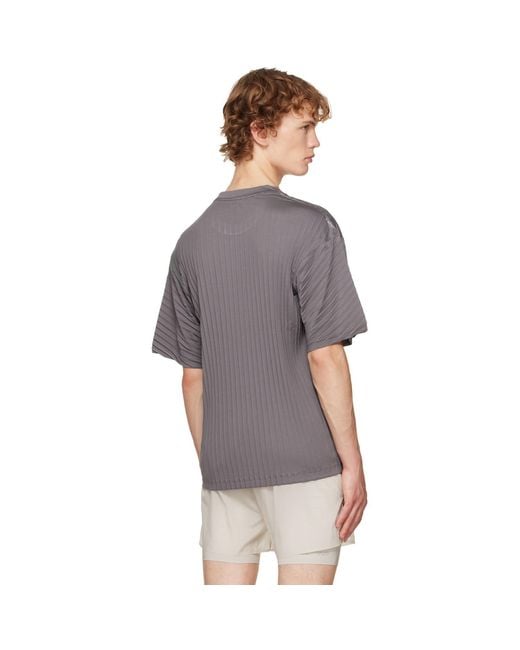 Satisfy Gray Auralite Pleated Running T‑Shirt for men