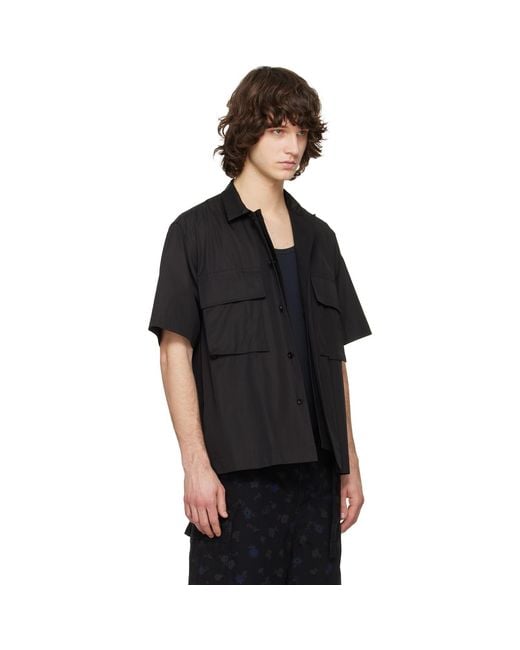 Sacai Black Poplin Shirt for men