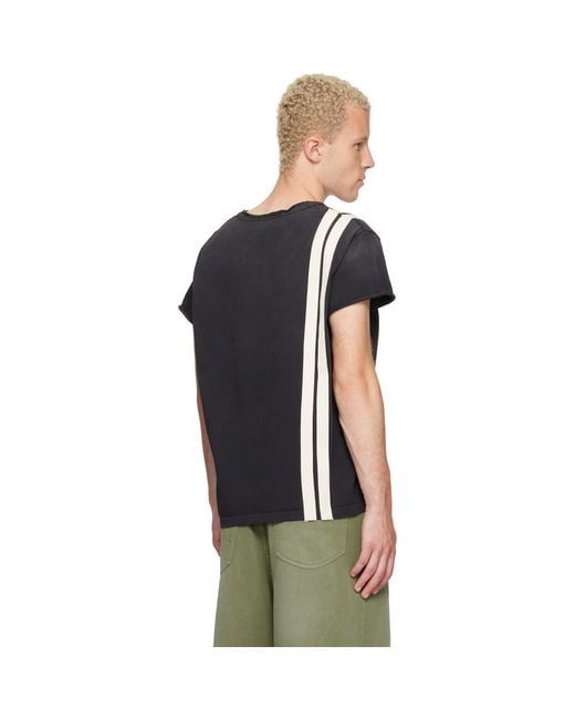 424 Black Capped Thermal T-Shirt for men
