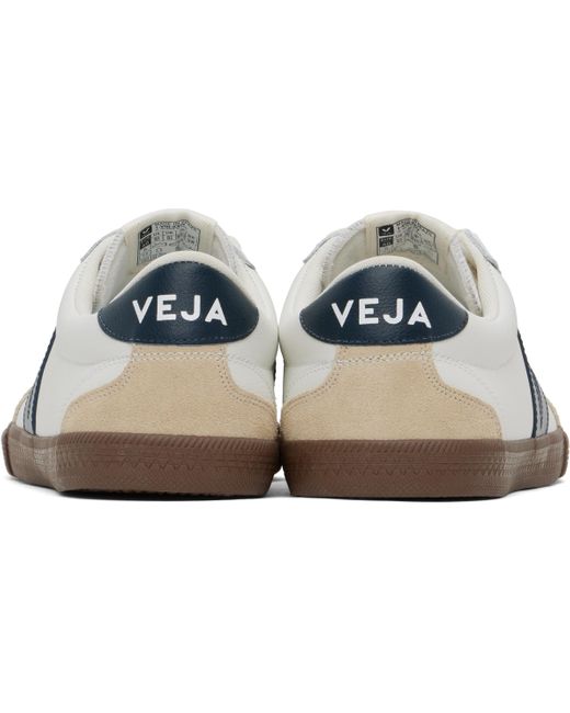 メンズ Veja ホワイト＆ベージュ Volley レザースニーカー Black