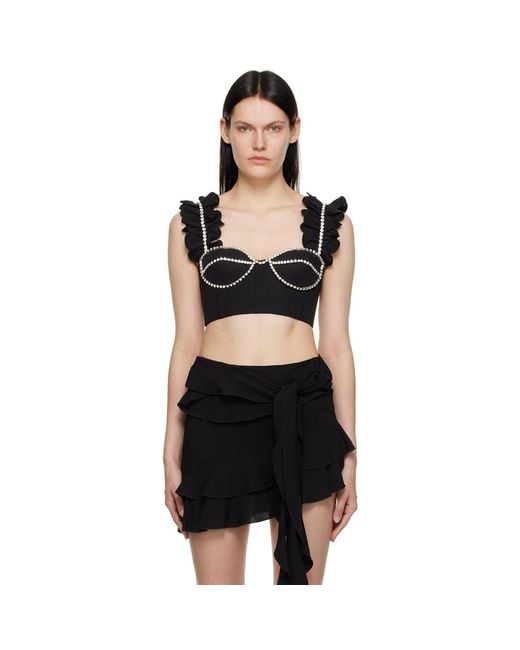 Area Black Ruffle Tank Top