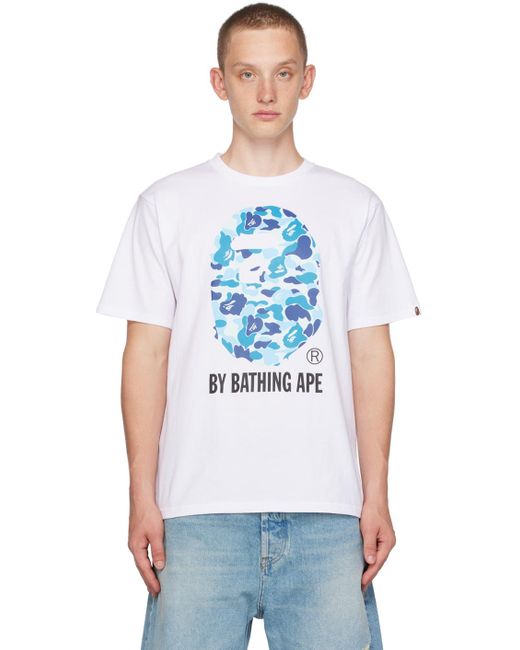 A Bathing Ape Blue White Abc Camo T-shirt for men