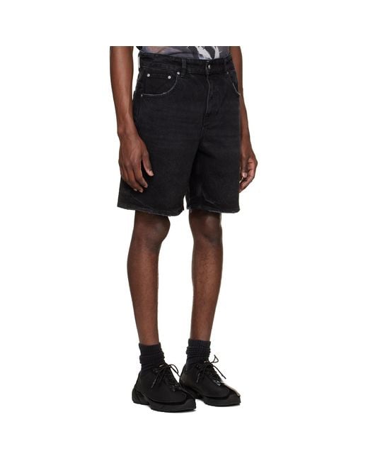 Represent Black R10T Tailored Denim Shorts for men