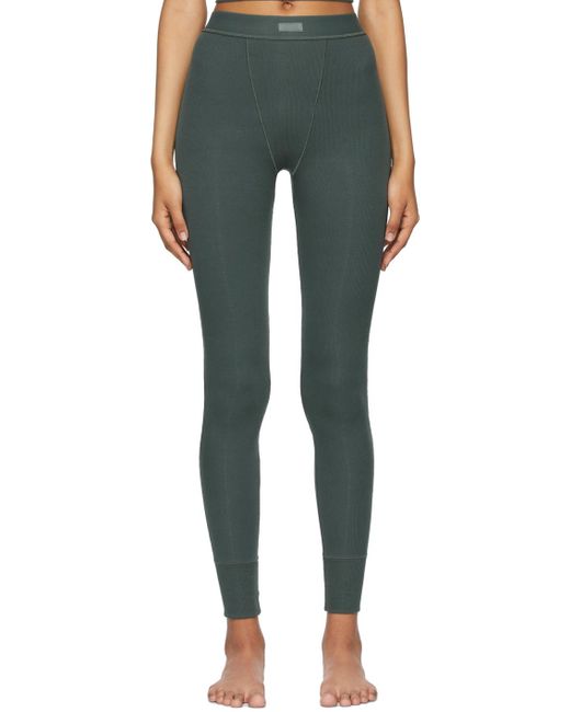 Skims Cotton Rib leggings in Green 