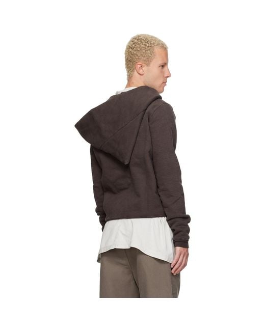 Rick Owens Brown Tower Mountain Hoodie for men