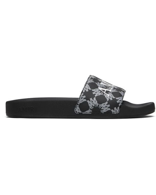 Amiri Black Ma Quad Canvas Pool Slides for men