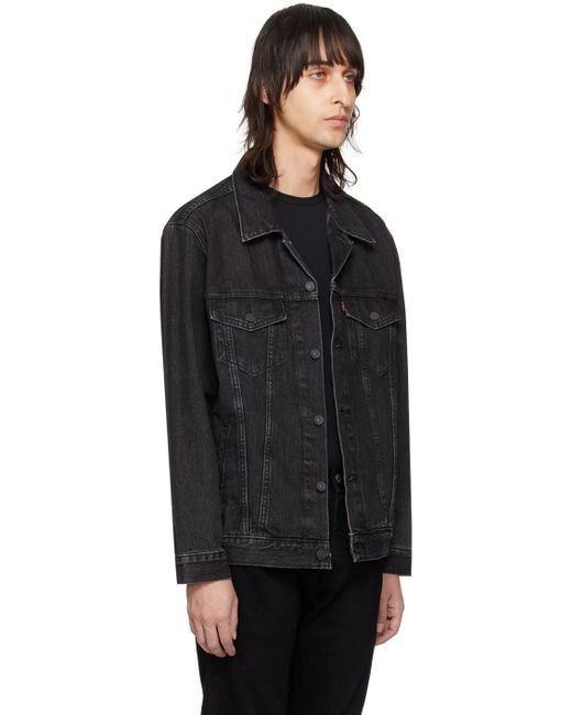 メンズ Levi's デニム トラッカージャケット Black