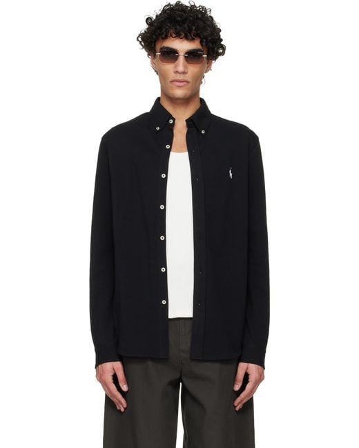 Polo Ralph Lauren Men's Black Featherweight Mesh Shirt Polo Ralph Lauren Men's Black Featherweight Mesh Shirt