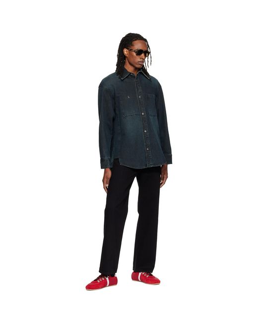 Wooyoungmi Blue Back Logo Denim Shirt for men