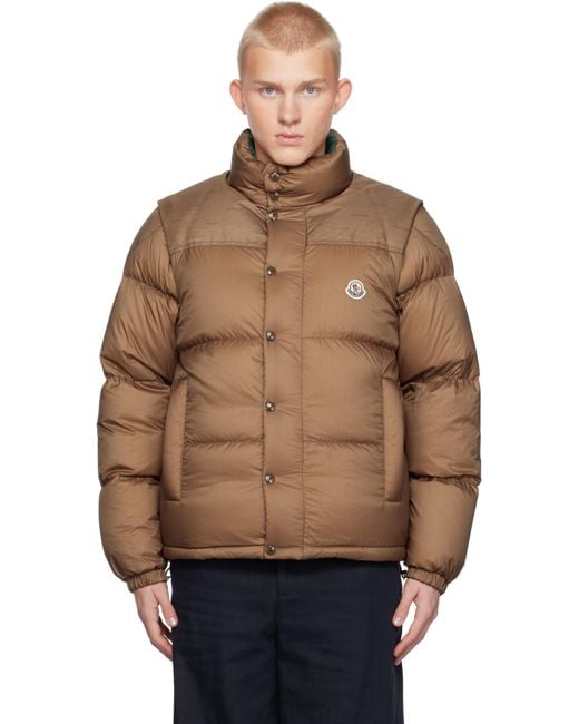 Moncler Brown Verone Reversible Short Down Jacket for men