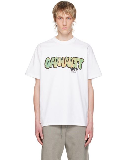 T-shirt blanc à logo modifié Carhartt pour homme en coloris White