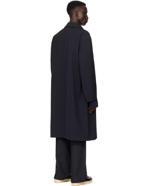 Jil Sander Black Navy Press-stud Coat for men