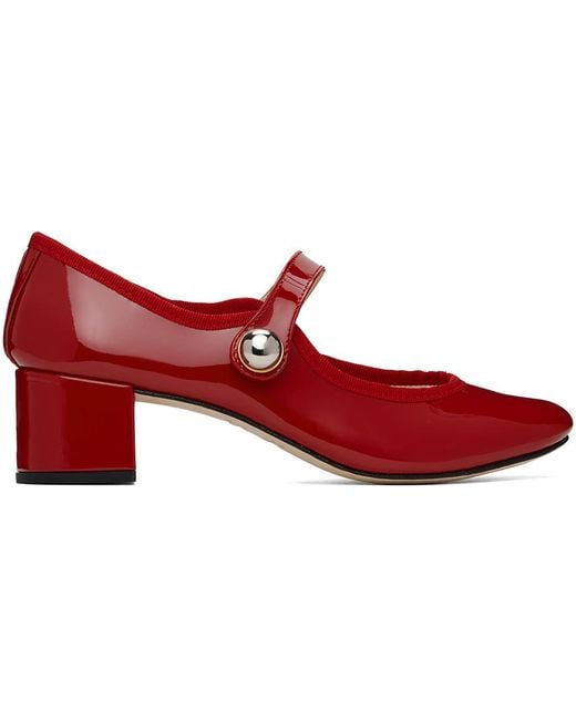 Repetto Red Fabienne Mary Jane Heels