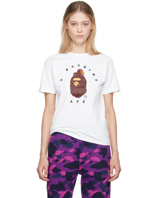 A Bathing Ape White Lisa On Ape Head T-Shirt