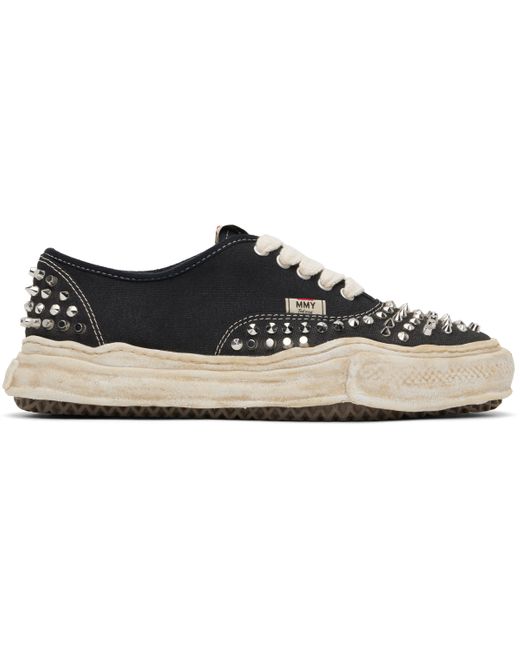 メンズ Maison Mihara Yasuhiro ブラック Baker Og Sole スタッズ キャンバス ローカットスニーカー Black