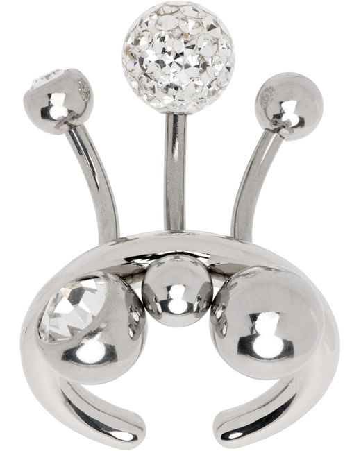 Justine Clenquet White Neve Crystal Ring