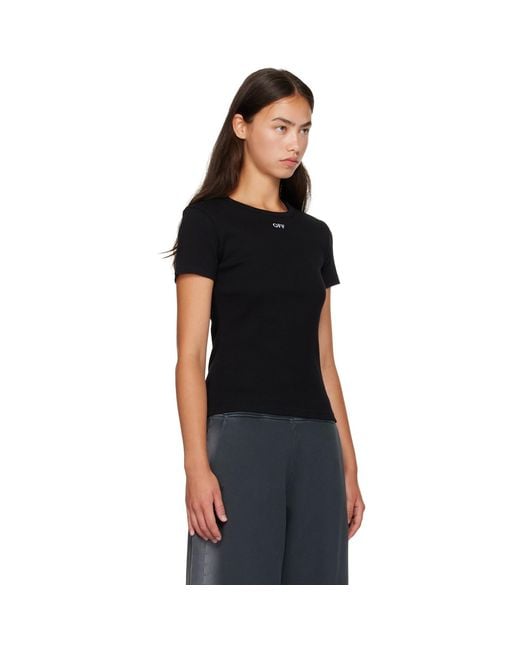 Off-White c/o Virgil Abloh Black 'Off' Stamp Rib Fitted T-Shirt