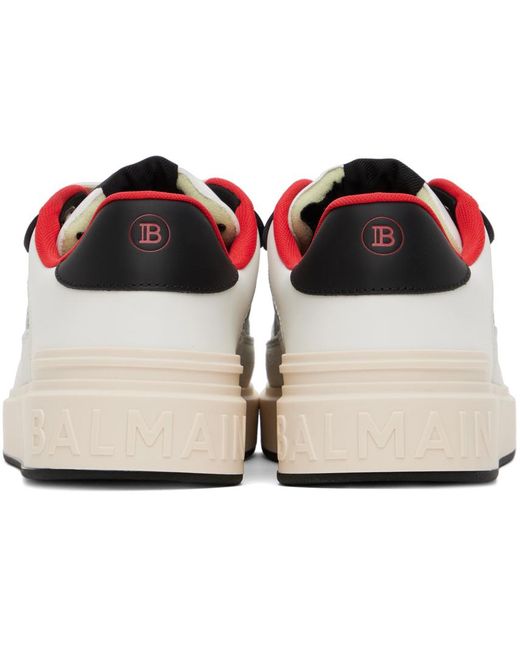 Balmain Black B-court Flip Snake-effect Sneakers for men