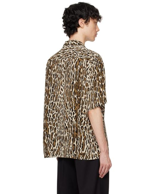 Wacko Maria Black Leopard Shirt for men