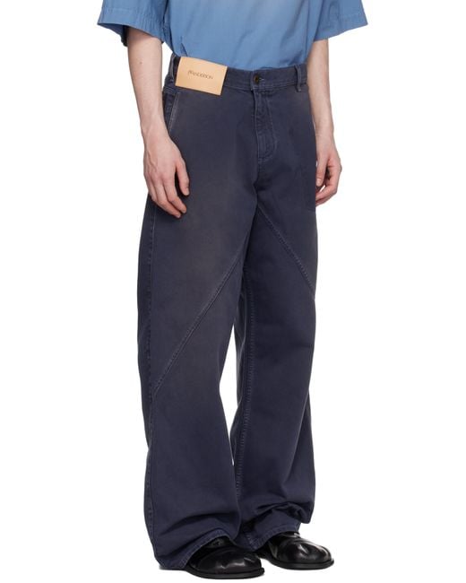 J.W. Anderson Blue Twisted Workwear Jeans for men