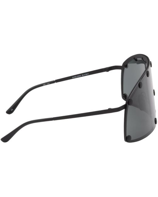 Rick Owens Gray Black Shielding Sunglasses