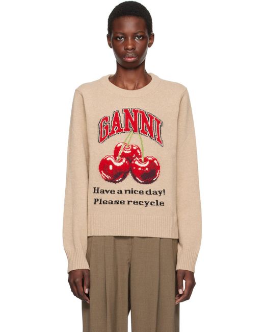 Ganni Cherry Sweater in Orange Lyst UK