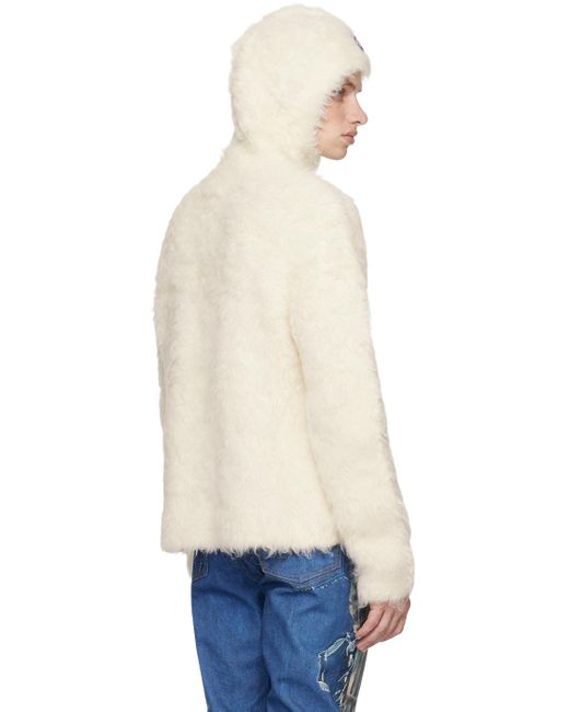 メンズ Acne ホワイト アルパカブレンド プルオーバー Blue