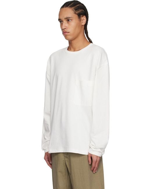 LEMAIRE オフホワイト LS Relaxed Tシャツ LEMAIRE ルメール SS25 LS RELAXED TEE / CHALK WHT - NUBIAN