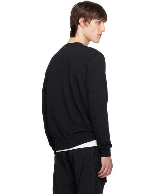 C P Company Black Light Fleece Crewneck Lens Sweatshirt for men