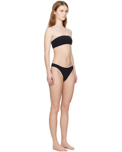 Totême Black Stripe Edge Bikini Top