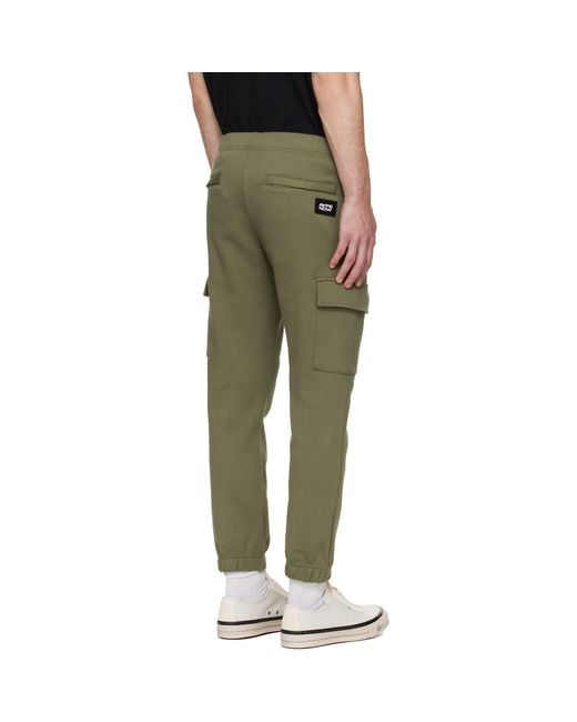 Aape By A Bathing Ape Green Khaki 'Aapenow' Moonface Cargo Sweatpants for men