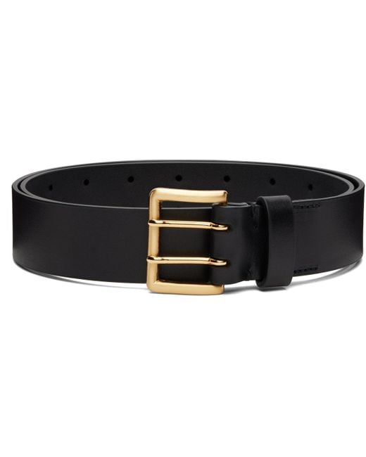 AURALEE Two-Hole Buckle Belt in Black for Men | Lyst