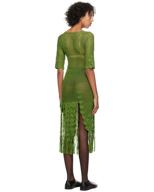 Bode Green Flint Midi Dress