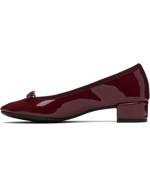Repetto Red Burgundy Camille Rubber-Sole Heels