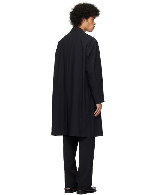 Auralee Black Soutien Collar Coat for men