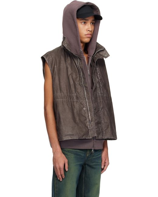 トップス OUR LEGACY Firm vest BROWN WASHOUT NYLON Our Legacy - Firm Vest Brown Wash Out Nylon