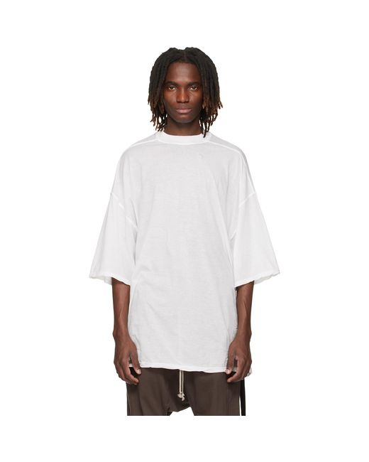 Rick Owens White Off- Temple Tommy T-Shirt for men