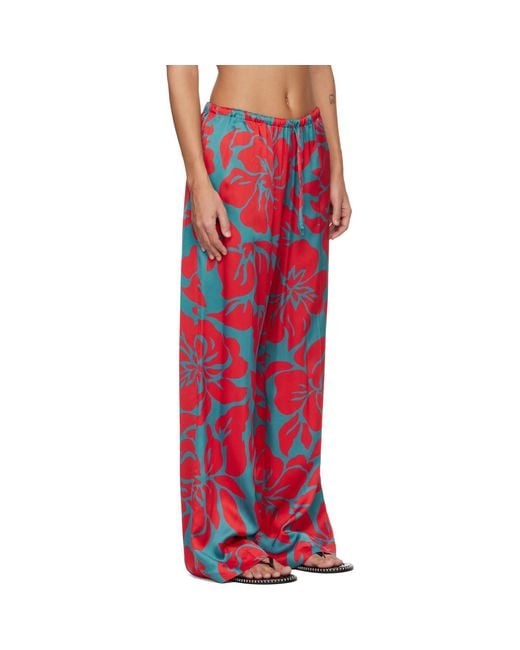 Dries Van Noten Red Elasticated Trousers