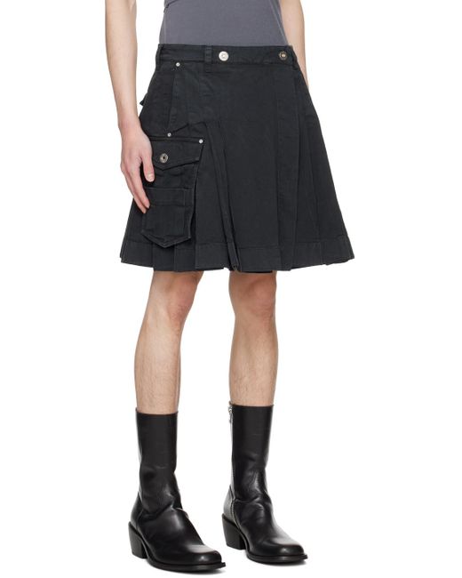 Dion Lee Black Cargo Miniskirt for men
