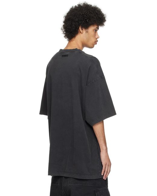 T-shirt noir à logo en verre taillé Vetements pour homme en coloris Black