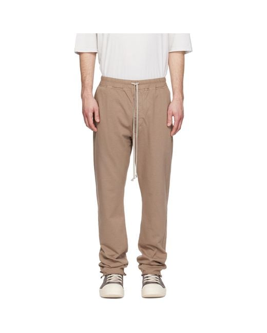 Rick Owens Natural Taupe Temple Berlin Drawstring Sweatpants for men