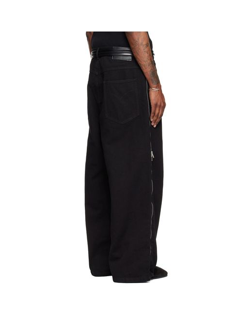 Lu'u Dan Black Side Zip Jeans for men