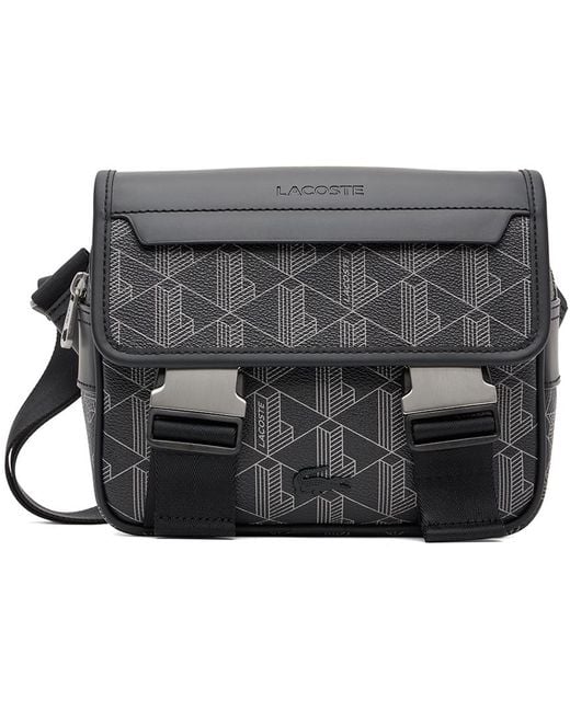 Lacoste Black 'the Blend' Monogram Messenger Bag for Men Lyst UK