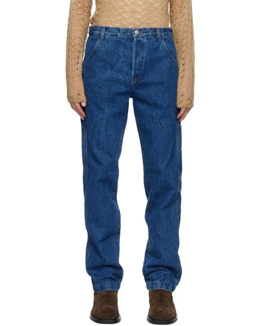 Dries Van Noten Blue Faded Jeans for men